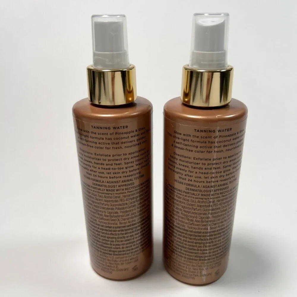 Victoria Secret Pineapple & Shea Glow Tanning Water with Aloe 6.5 fl oz Lot of 2